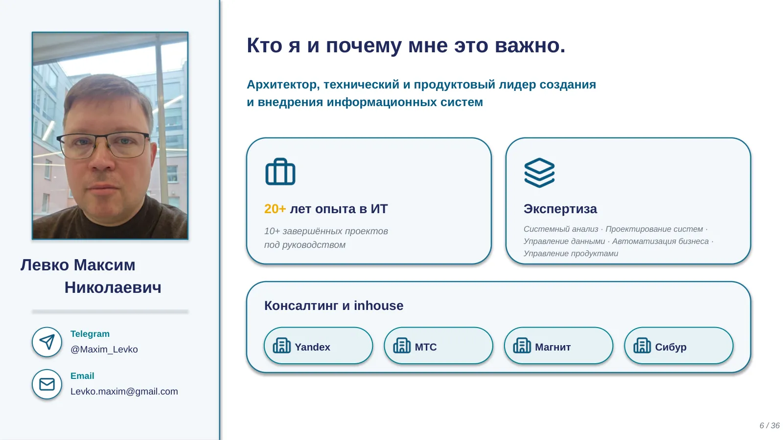 Слайд 6. Кто я и почему мне это важно
