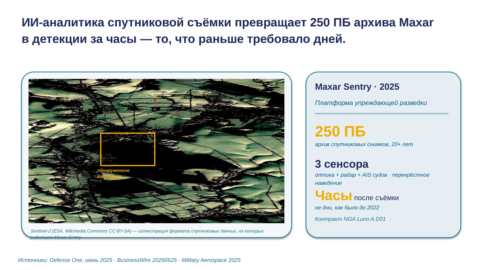 Слайд 1. Спутник заметил изменения за ночь